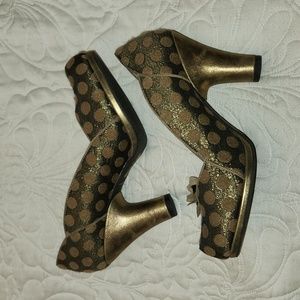 Ruby Shoo | Nero Gold Polka Dot Hannah Vintage Look Pump